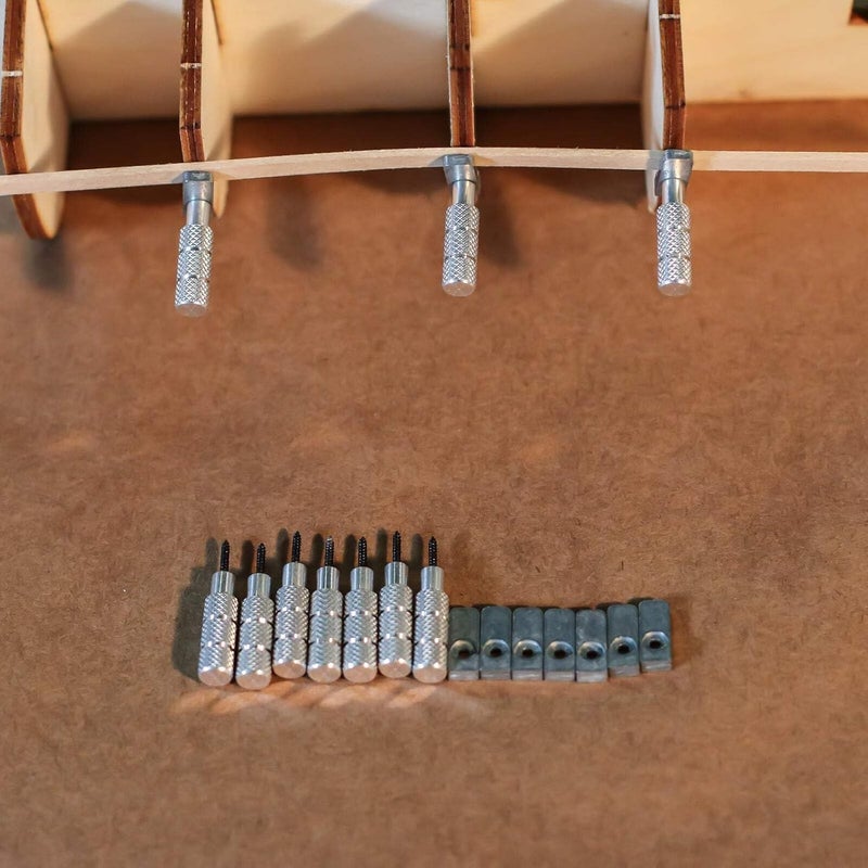 Micro-Mark All-Metal Ship Model Planking Clamps – Set of 10, 1-1/4'' x 1/4'' – Stepped Design for Tight Joints, Knurled Aluminum Grip, Fits Bulkheads as Thin as 1/8 - Image 5